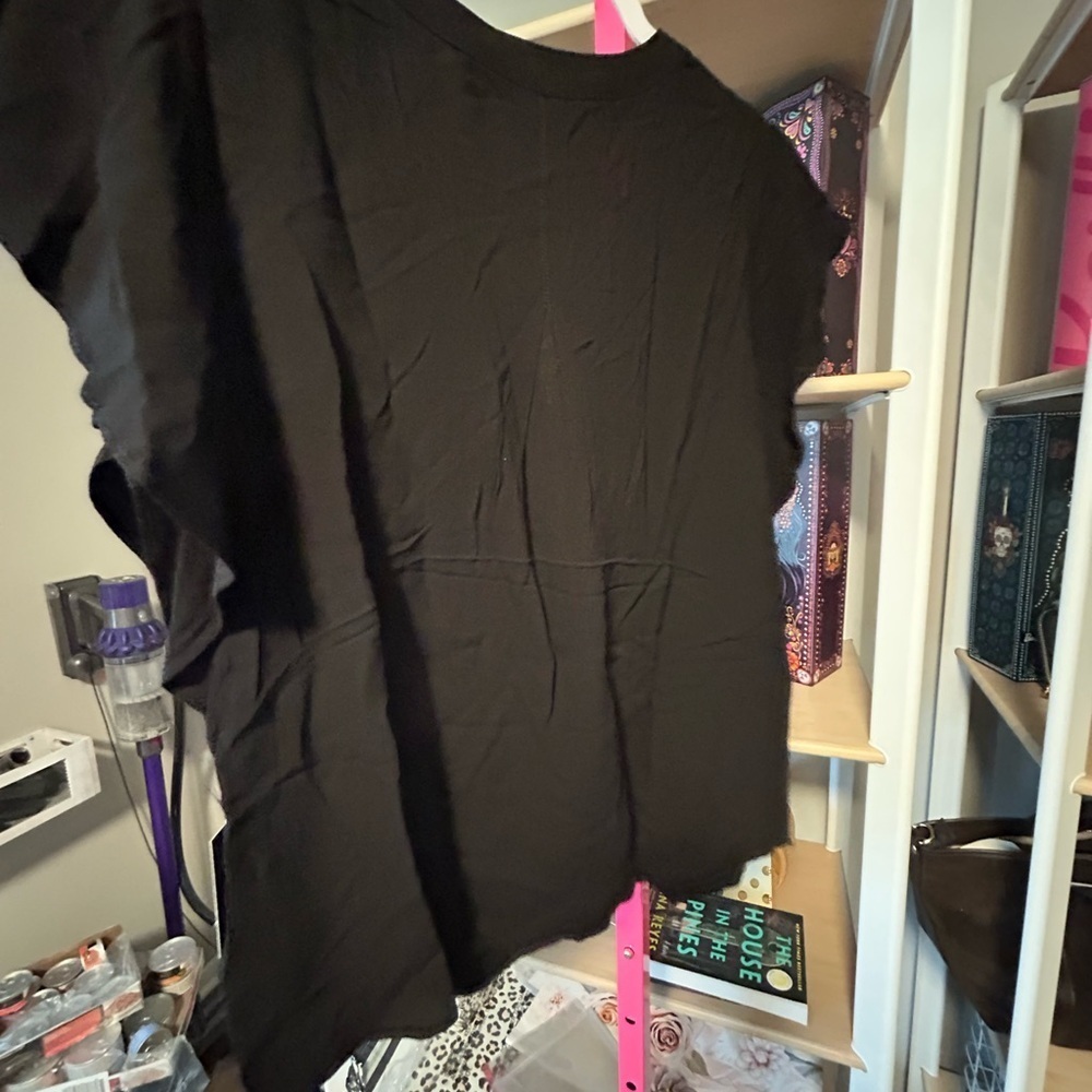 Liverpool Small Petite Black Asymmetrical Blouse with Bib Collar - Picture 5 of 5